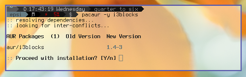 Install AUR i3-blocks