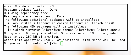 Install i3 (i3 i3lock i3status )