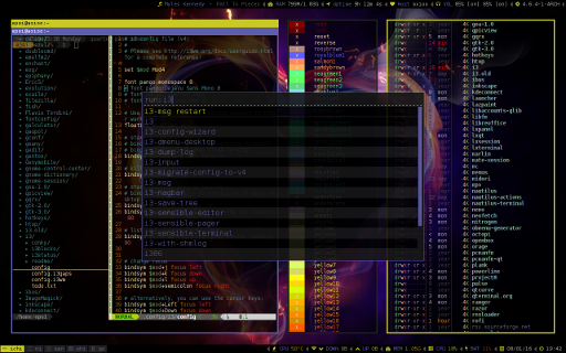 i3-gaps: Conky Lua in dark i3status