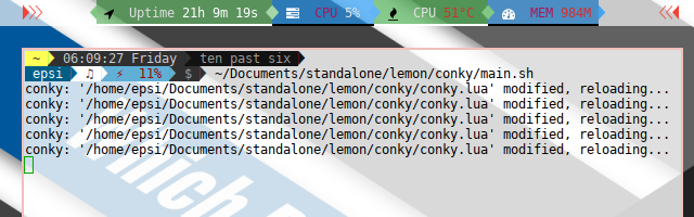 Lemonbar: Modularized Conky Lua