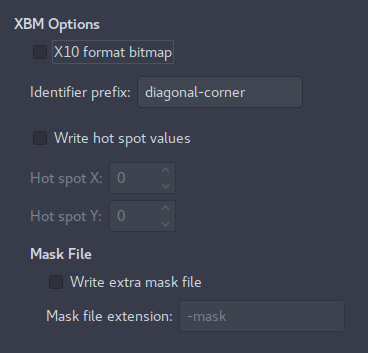 XBM: GIMP: Export Image