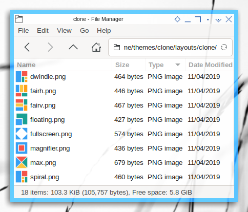 AwesomeWM: Layout icons in thunar File Manager