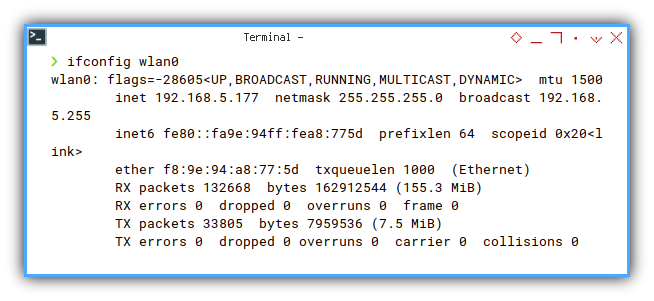 Interface: ifconfig