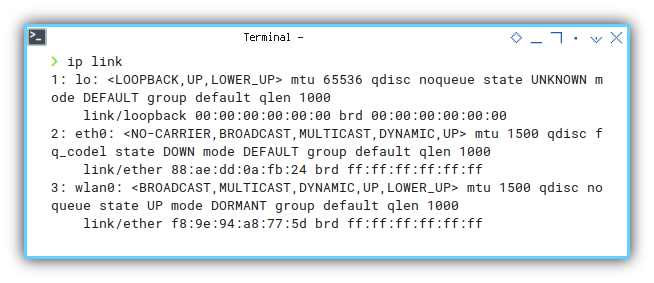 Interface: ip link