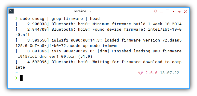 Diagnostic: dmesg: firmware