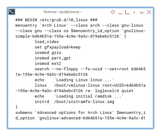 Arch Install: GRUB Configuration