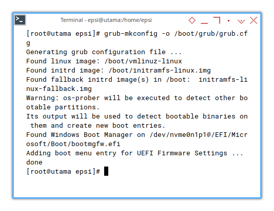 Arch Install: GRUB Detecting