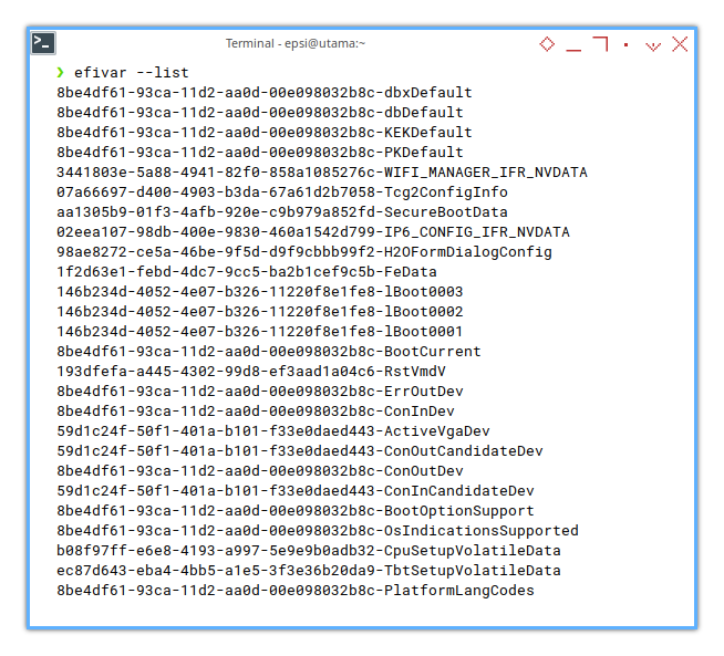 Arch Post Install: EFI Variables