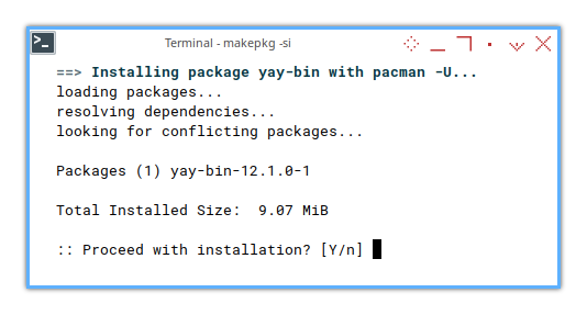 Arch Post Install: AUR: yay-bin: makepkg