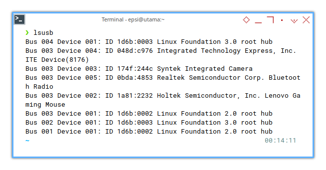 Device: lsusb