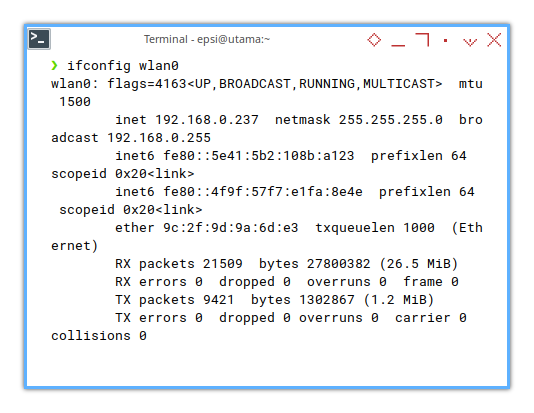 Interface: ifconfig