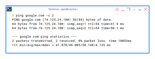 iNet wireless: ping google