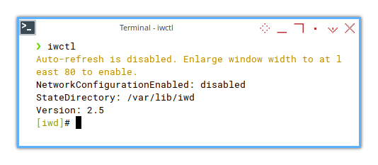 IWD: Starting iwctl: narrow