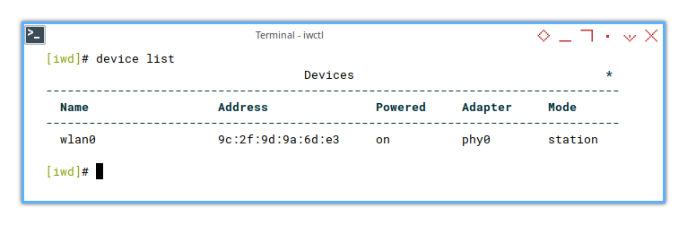 IWD: Device List