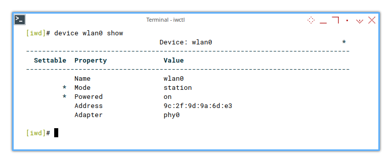 IWD: Show Device