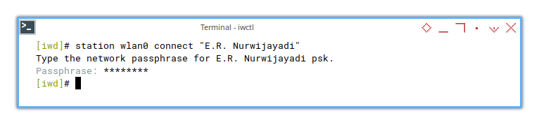 IWD: Connect to SSID