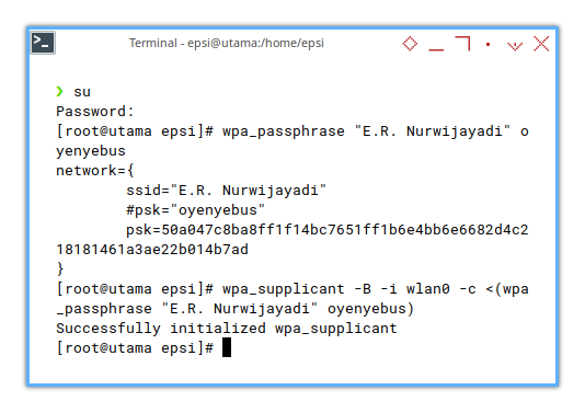 WPA: Passphrase: Complete