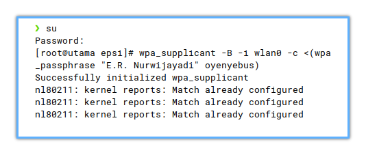 WPA: wpa_supplicant: su root pipe