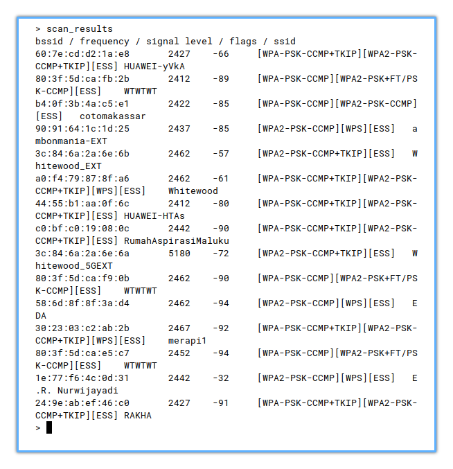 WPA CLI: Scan Result