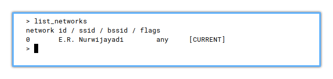 WPA CLI: List Network 0