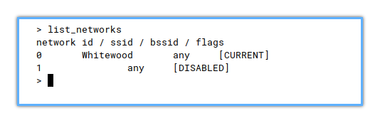 WPA CLI: List Network 1