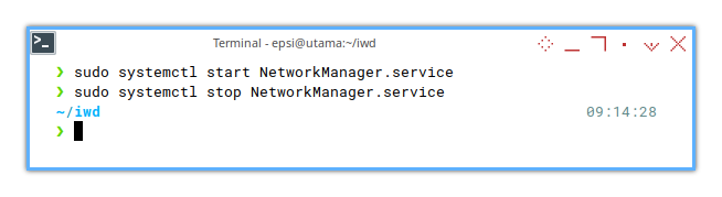 Network Manager: Start Stop