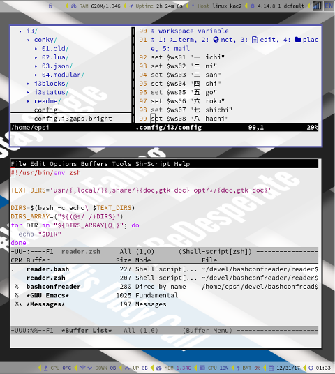 tumbleweed: Vim and emacs