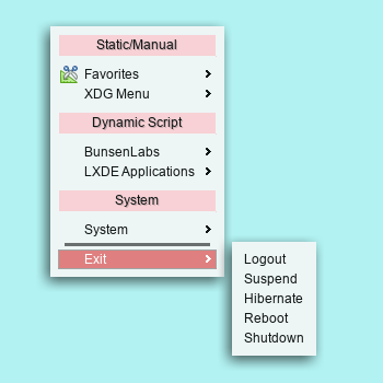 openbox menu: exit menu