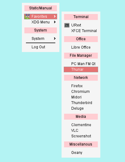openbox Menu: favorites