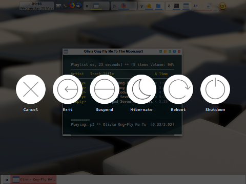 openbox Logout: oblogout adeos branco mono theme