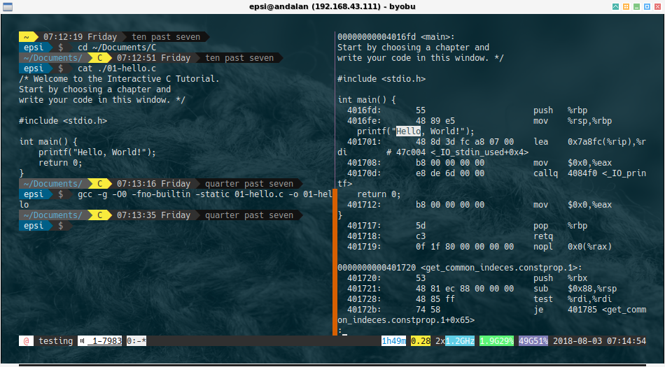 Terminal Ricing: Byobu at Debian URXVT
