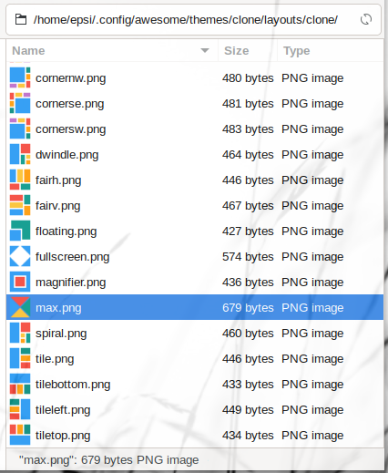 Awesome WM: Thunar Layout Icons