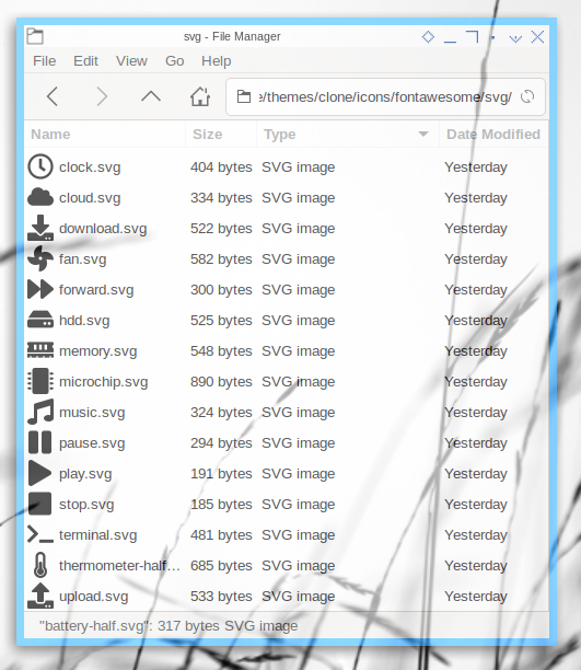 Awesome WM: Thunar File Manager: AwesomeFont