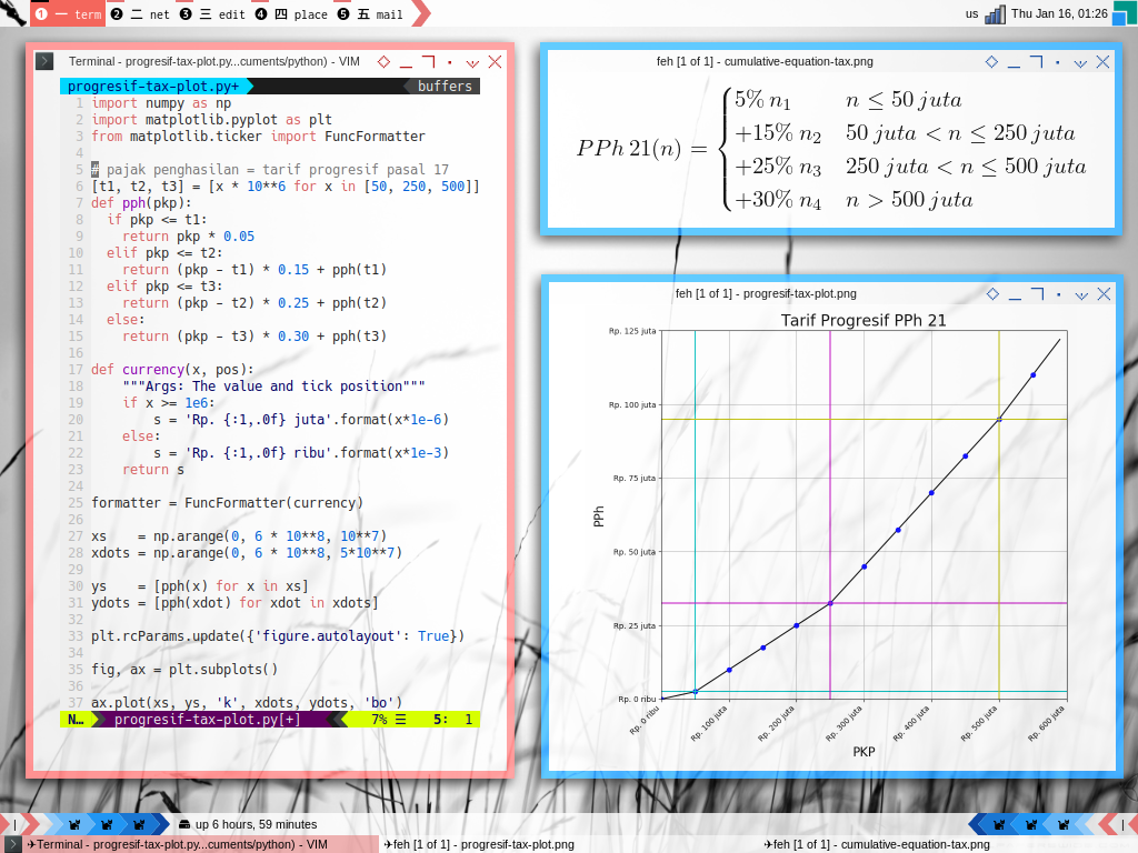 Awesome WM: Progressive Tax with Cumulative Equation