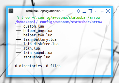 Awesome WM: Arrow Statusbar Directory Using Lain Library