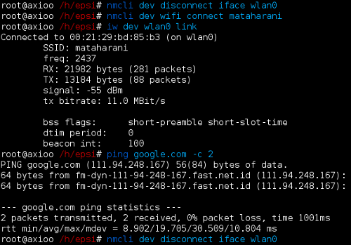 Wireless nmcli connect