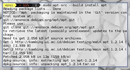 Compile and Build using apt-src