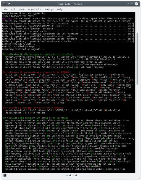 Zypper Distribution Upgrade