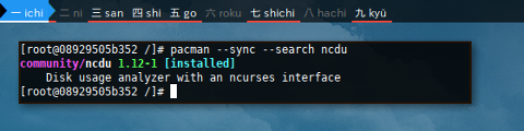 Docker pacman: Sync Search