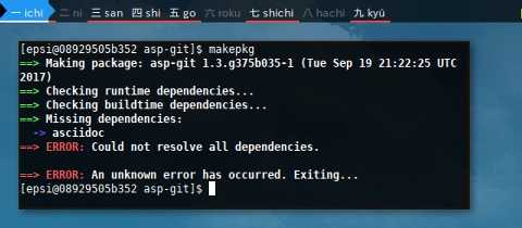 Docker makepkg: Dependency Error