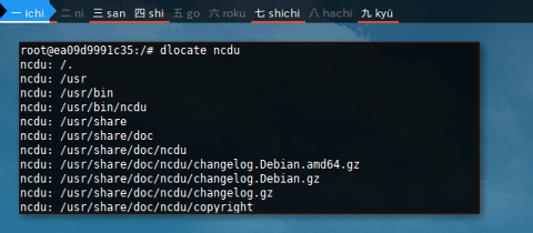 Docker Debian: dlocate