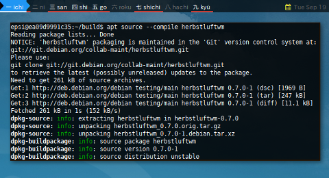 Docker Debian: source compile