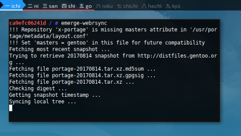 Docker Gentoo: emerge-webrsync