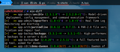 Docker Gentoo: eix-diff