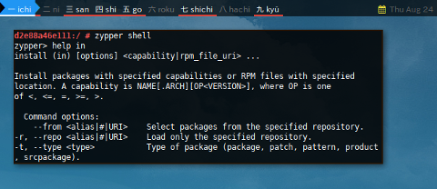 Docker openSUSE: Zypper Shell