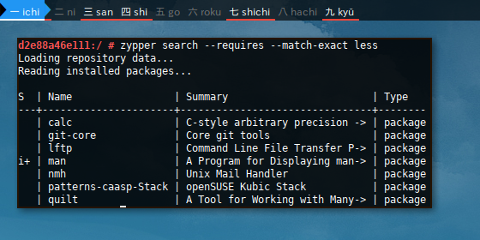 Docker Zypper: Search Require