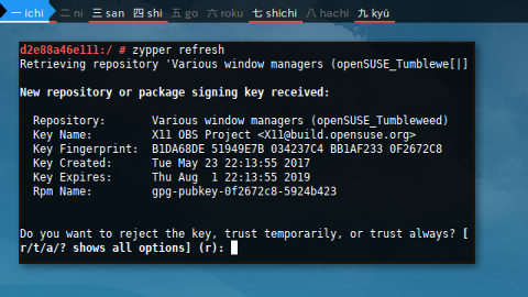 Docker Zypper: Refresh Newly Added