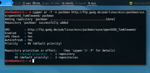Docker Zypper: Additional Packman