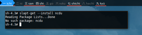 Docker slapt-get: Install ncdu