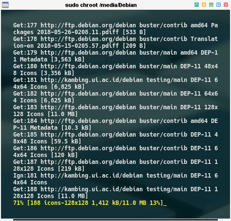 chroot: Debian: APT update